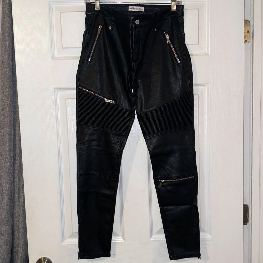 Zara Black Leather Pants
